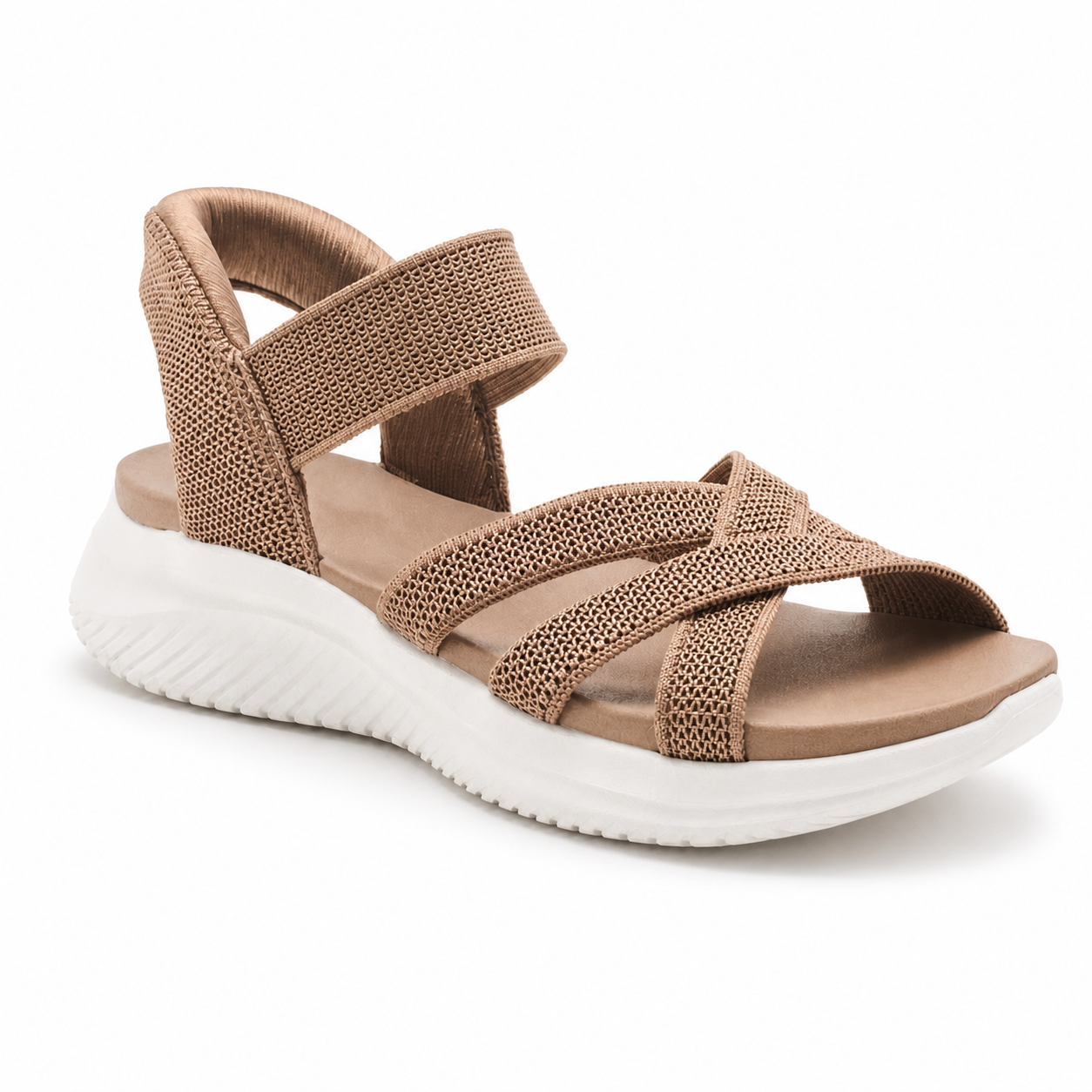 Women's Comfy Knit Cross-Strap Adjustable Walking Sandals