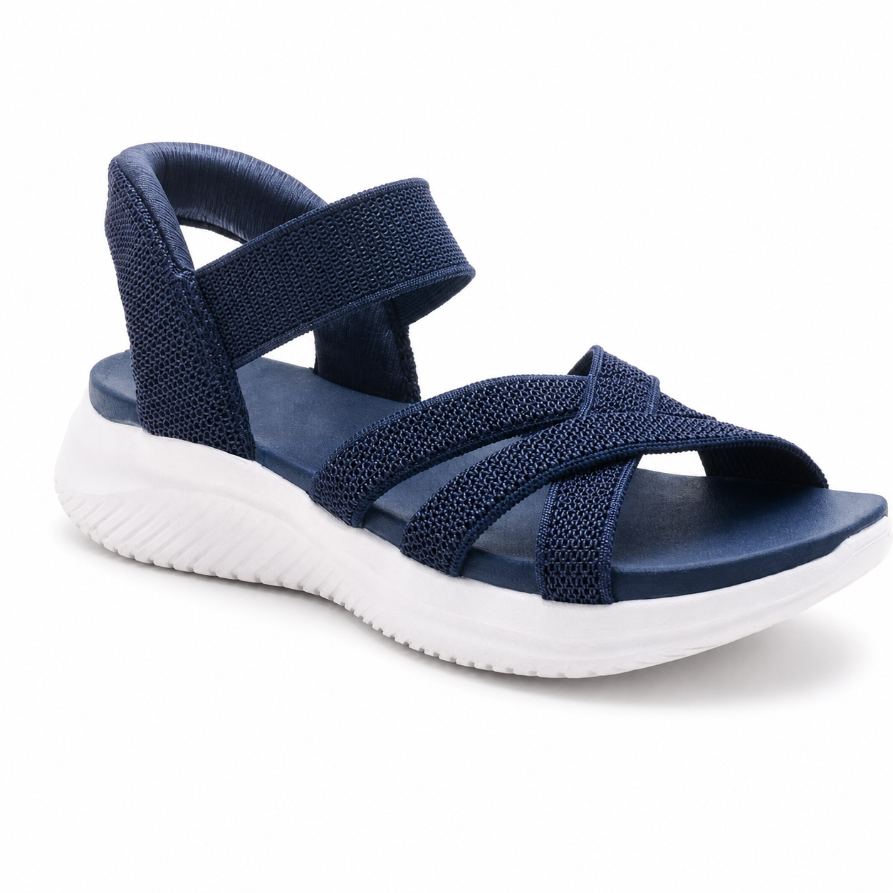 Women's Comfy Knit Cross-Strap Adjustable Walking Sandals
