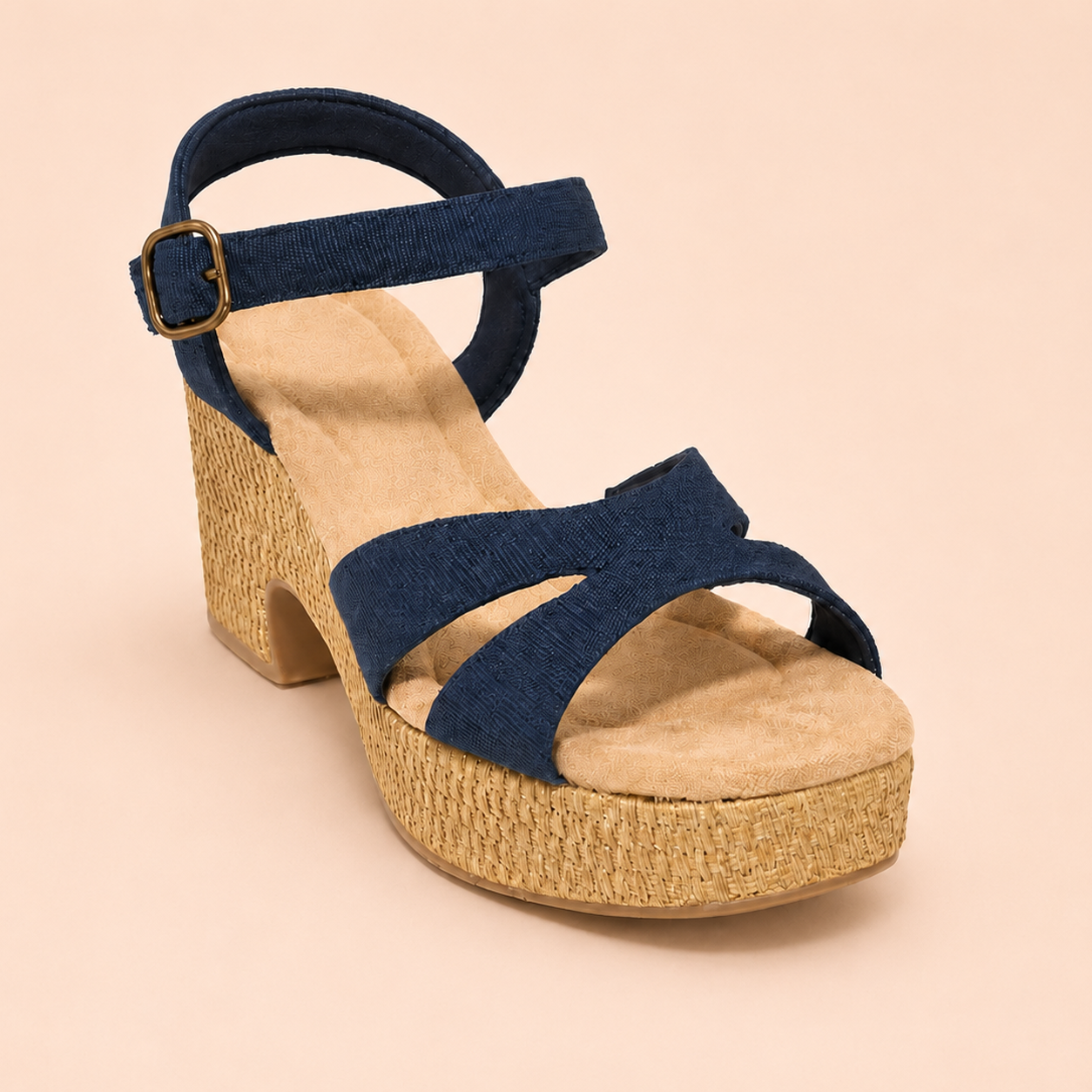 Women’s Comfy Cross-Strap Woven Platform Sandals