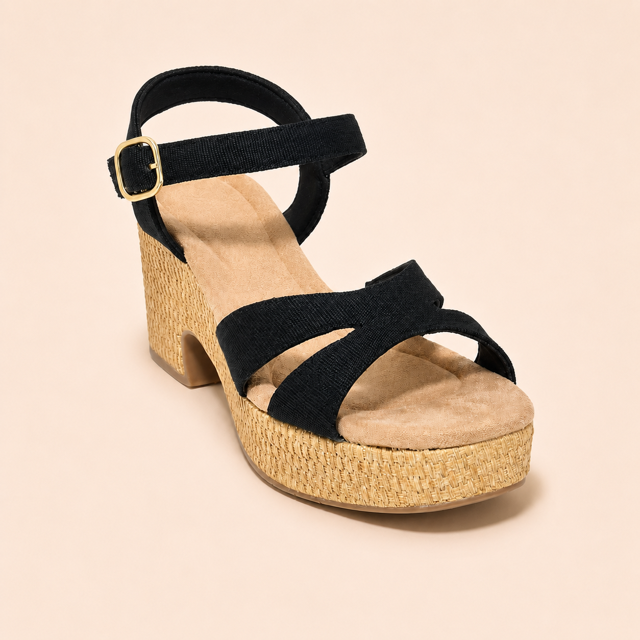 Women’s Comfy Cross-Strap Woven Platform Sandals
