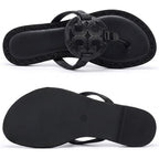 Women's Crystal Thong Sandals – Sparkly Rhinestone Flat Flip Flops, Cushioned Comfort Insole Non-Slip Summer Dressy Sandals for Beach, Wedding，Daily Wear